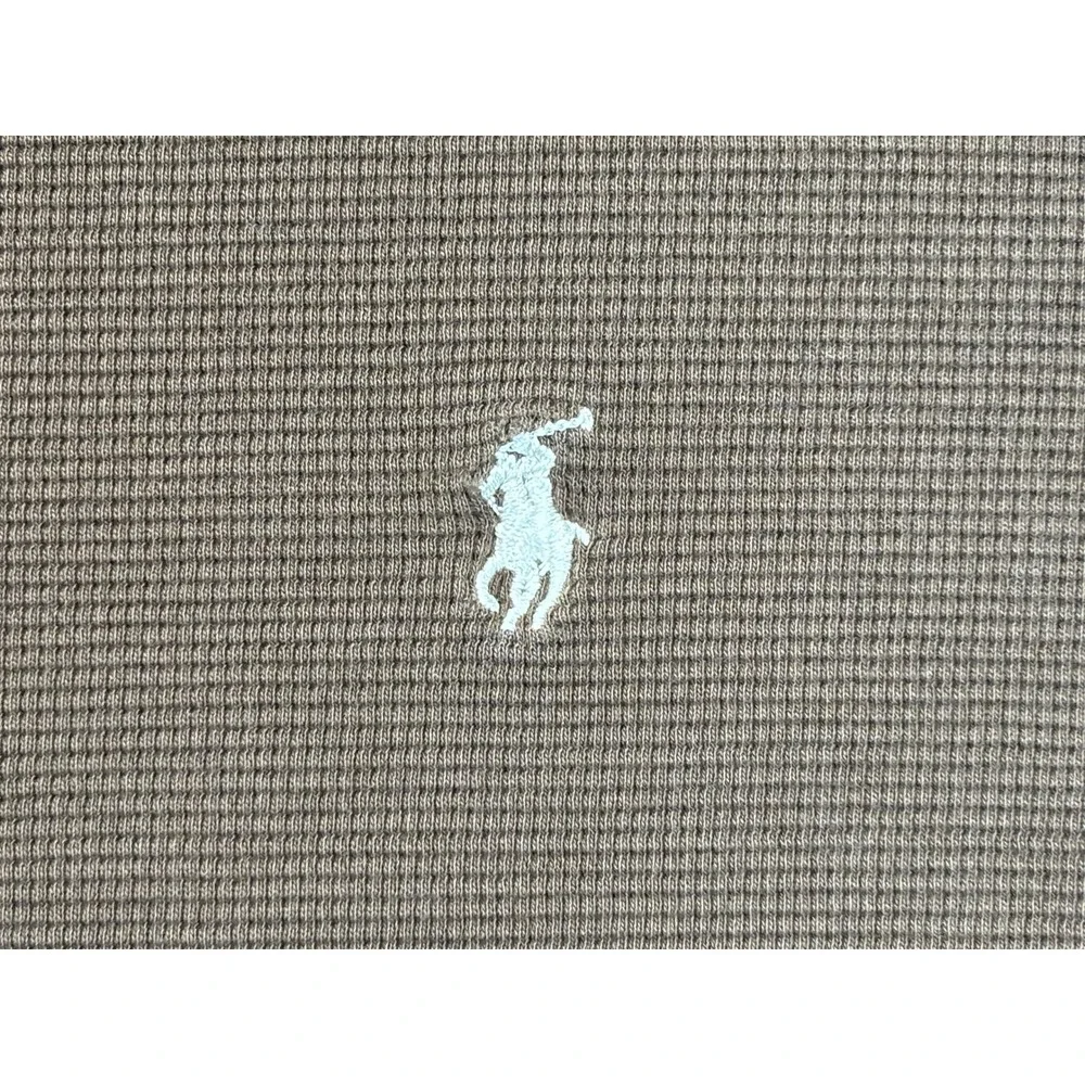 Polo‎ Ralph Lauren Mens Brown Sleepwear Long Sleeve Shirt Size Large Distressed